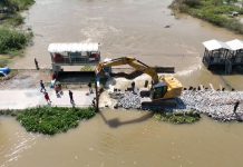 กรมชลฯ ปิดช่องคันคลอง ปตร.เจ้าเจ็ด ทรุดตัวได้แล้ว