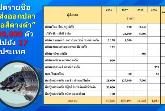 อึ้ง!! พบ 11 บริษัทส่งออกปลาสวยงาม ทำเงินเข้ากระเป๋าจาก “ปลาหมอคางดำ”