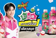 SNNP เขย่าวงการเครื่องดื่มอีกครั้ง เปิดตัว “เมจิกเอ็กซ์”น้ำผลไม้ผสมวุ้นมะพร้าว พร้อมดึง “ภูวินทร์” ศิลปินแห่งปีเป็น Presenter