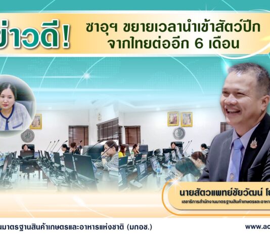 ข่าวดี!! ซาอุฯ ขยายเวลานำเข้าสัตว์ปีกจากไทยอีก 6 เดือน ก่อนบังคับใช้ “Saudi GAP” มี.ค. 69