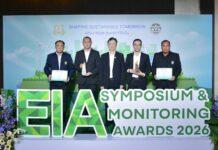 ชป.คว้า 2 รางวัล EIA Monitoring Awards 2026 “ห้วยโสมงฯ-ท่านางงาม” มุ่งมั่นบริหารน้ำควบคู่รักษาสิ่งแวดล้อม